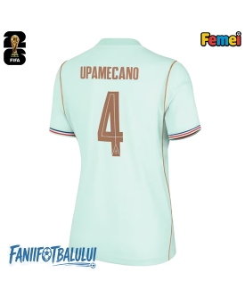Franța Dayot Upamecano #4 Echipament de Fotbal Replică Mondial 2026 Femei Deplasare